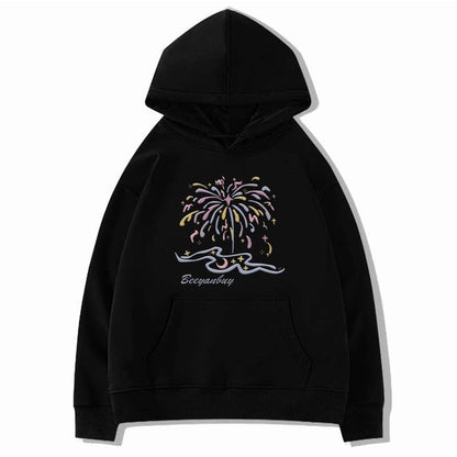 Print Drawstring Hoodie