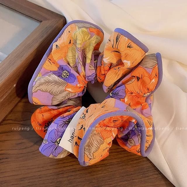 Print Fabric Scrunchie (Various Designs) - 656 - Floral