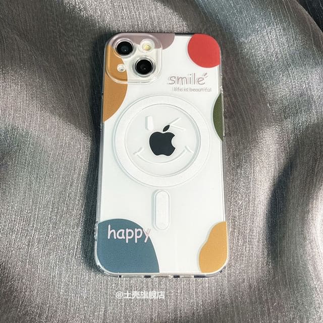 Print Magnetic (Compatible with MagSafe) Phone Case - happy