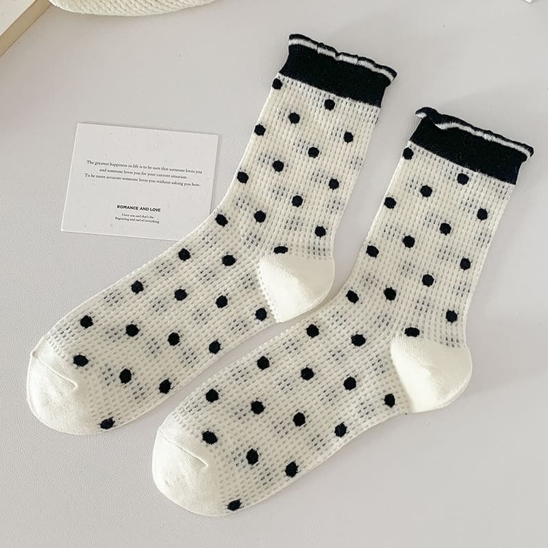 Printed Lettuce Edge Socks / Set