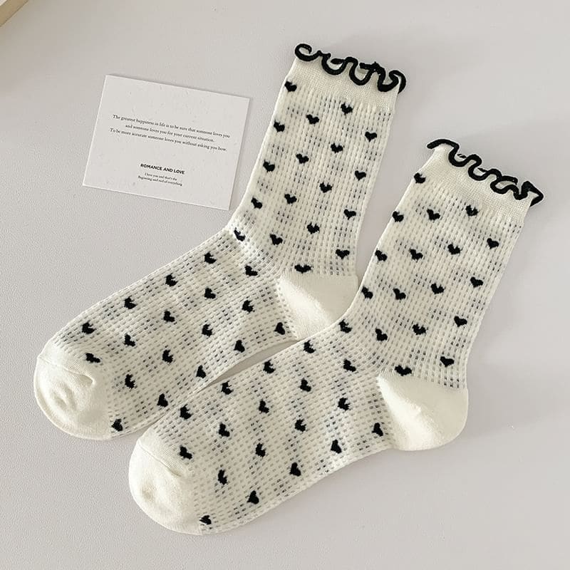 Printed Lettuce Edge Socks / Set