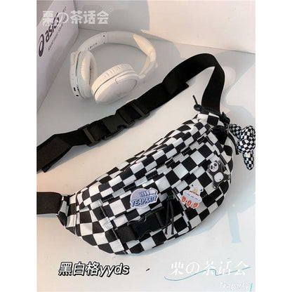 Printed Sling Bag / Bag Charm / Set - With Knot Charm