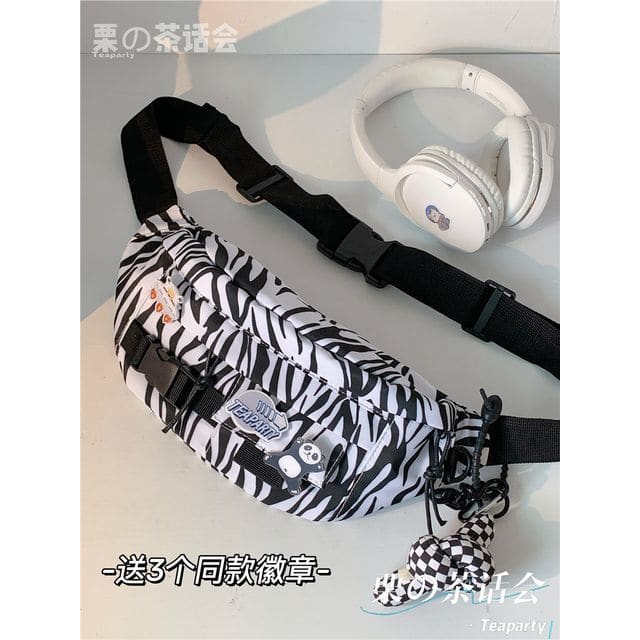 Printed Sling Bag / Bag Charm / Set - With Knot Charm