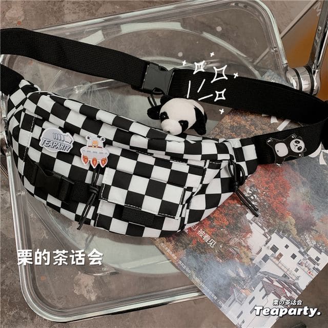 Printed Sling Bag / Bag Charm / Set - With Panda Charm