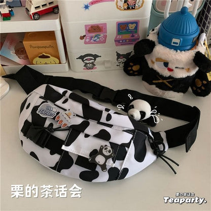 Printed Sling Bag / Bag Charm / Set - With Panda Charm