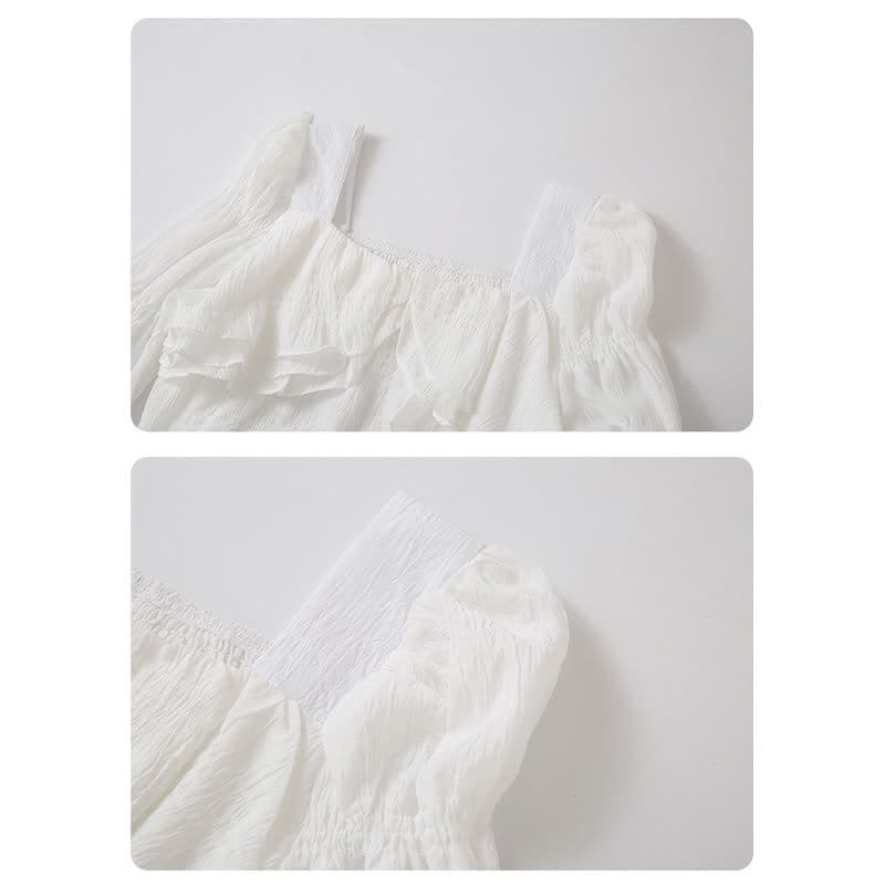 Puff Sleeve Crop Shirt Pocketed Loose Cargo Pants