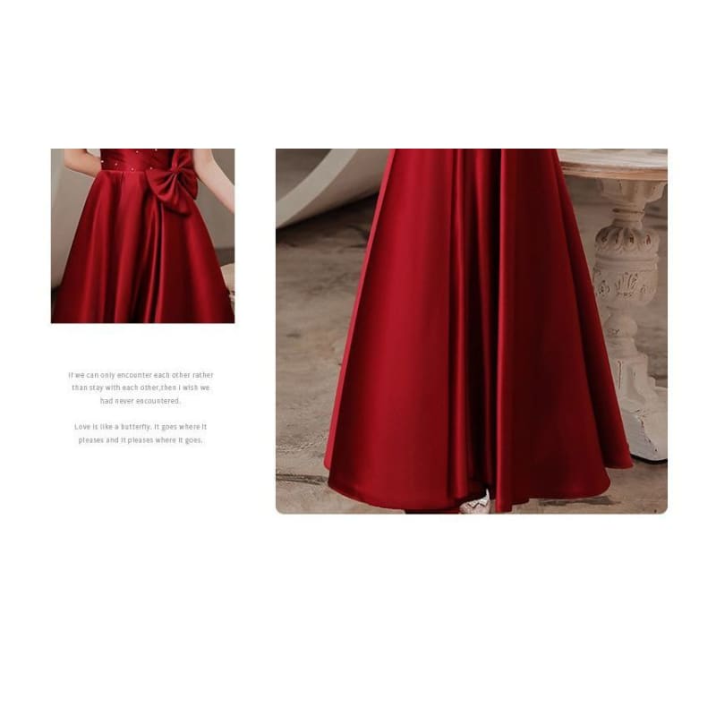 Puff-Sleeve Embellished Bow A-Line Prom Dress