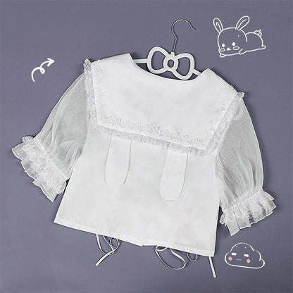 Puff-Sleeve Lace-Up Lolita Blouse