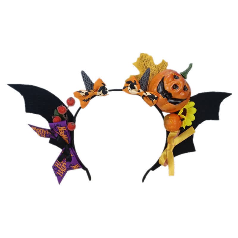 Pumpkin Bat Wings Headband Halloween Hair Accessory