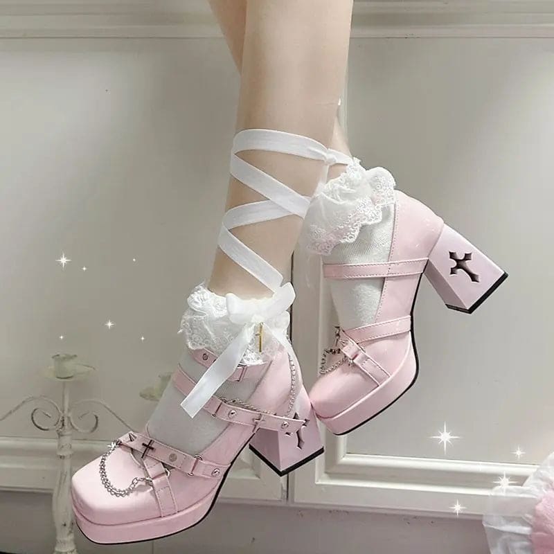 Kawaii Aesthetic Y2K Cute Fairy Punk Lolita High Heel MK Kawaii Store