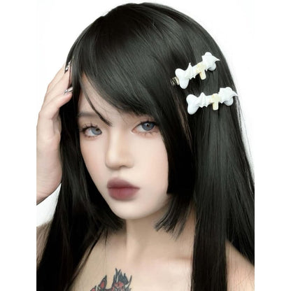 Punk White Halloween Cross Bone-shaped Hairclip - White