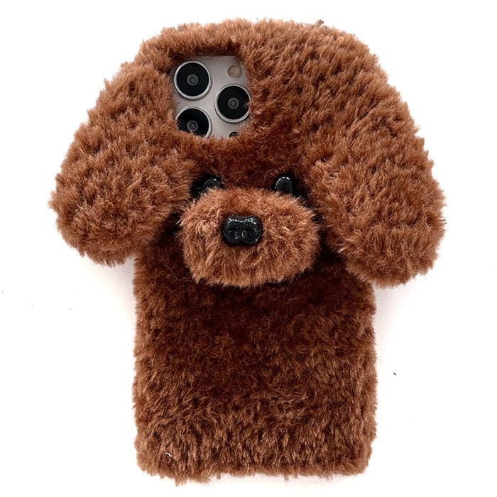 Puppy Plush Phone Case - iPhone X / Brown - IPhone Case