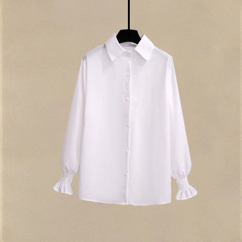 Pure Color Belted Vest Shirt Pants Three Piece Set