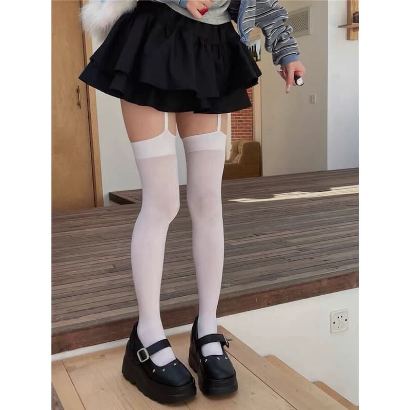 Pure Velvet Suspender Stockings KawaiiMoriStore — free download