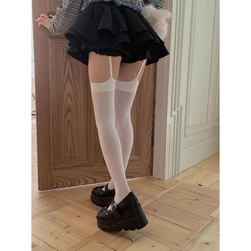 Pure Velvet Suspender Stockings - Tights