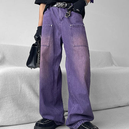 Purple Baggy Jeans - S / Purple - Jeans