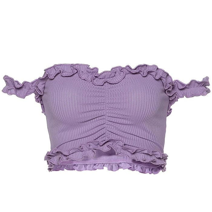 Purple Crop Top - T - Shirts