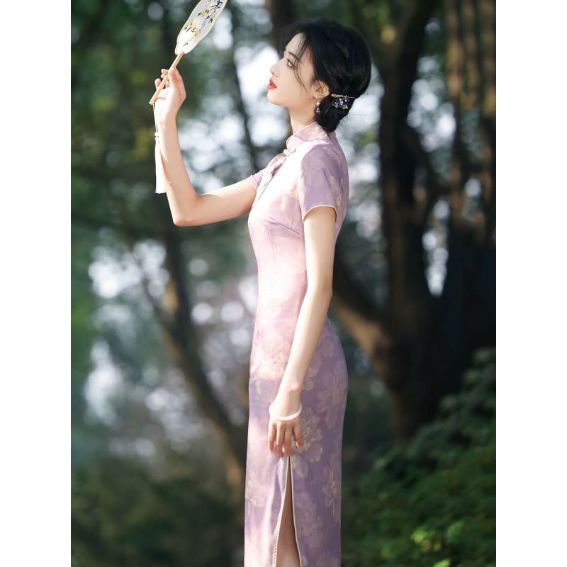 Purple Embodies Elegance Cheongsam - Female Hanfu