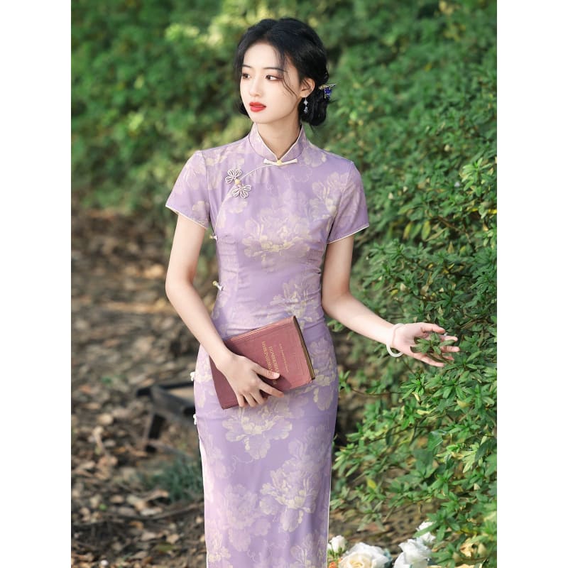 Purple Embodies Elegance Cheongsam - Female Hanfu