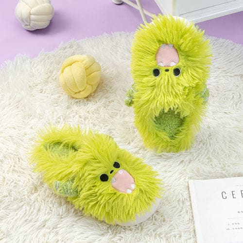 Purple Green Kawaii Monsters Slippers - 36/37 / Green