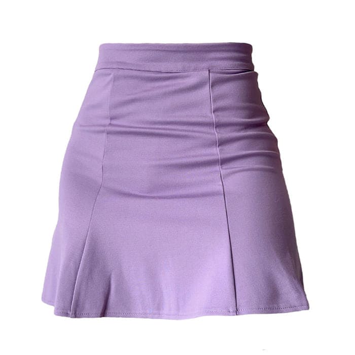 Purple Ruched Skirt - Skirt