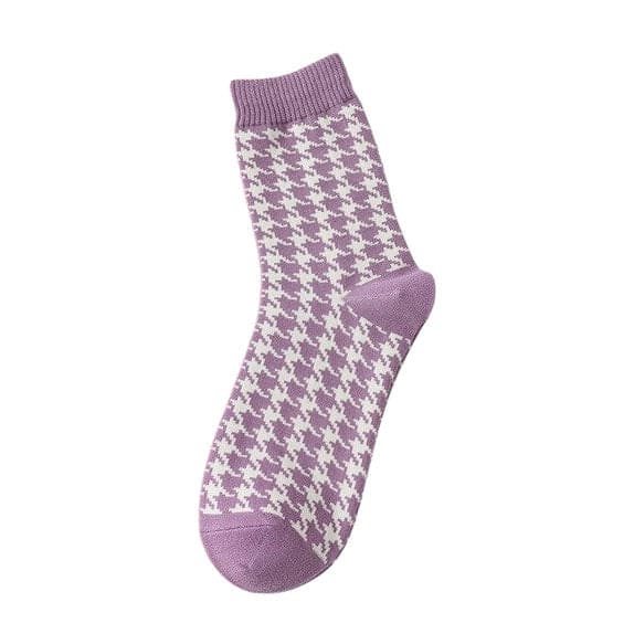 Purple Striped Pattern Socks - 1 - Socks