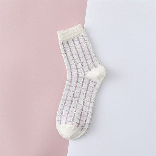 Purple Striped Pattern Socks - 2 - Socks