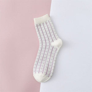 Purple Striped Pattern Socks - 2 - Socks