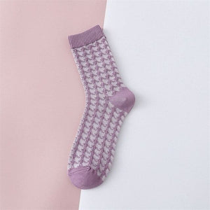 Purple Striped Pattern Socks - 5 - Socks