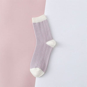 Purple Striped Pattern Socks - 6 - Socks