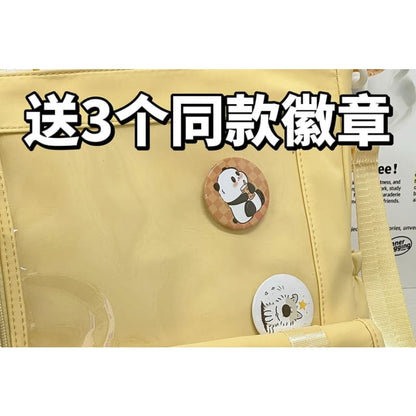 PVC Panel Buckled Tote Bag / Bag Charm / Set