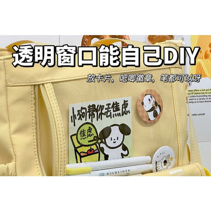 PVC Panel Buckled Tote Bag / Bag Charm / Set