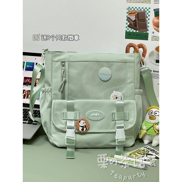 PVC Panel Buckled Tote Bag / Bag Charm / Set - Without Bag