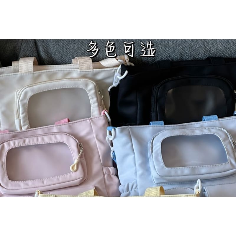 PVC Pocket Plain Tote Bag / Bag Charm / Set