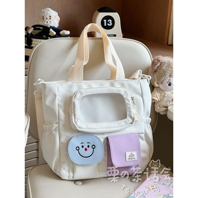 PVC Pocket Plain Tote Bag / Bag Charm / Set - Without Charm