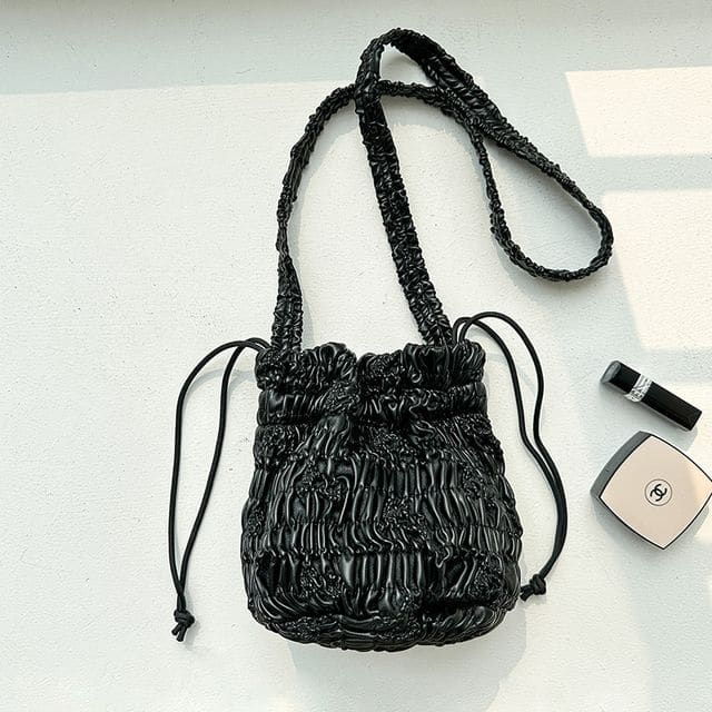 Quilted Bucket Bag - Black / One Size