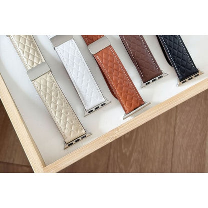 Quilted Faux Leather Magnetic Apple Watch Band