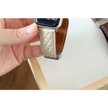 Quilted Faux Leather Magnetic Apple Watch Band