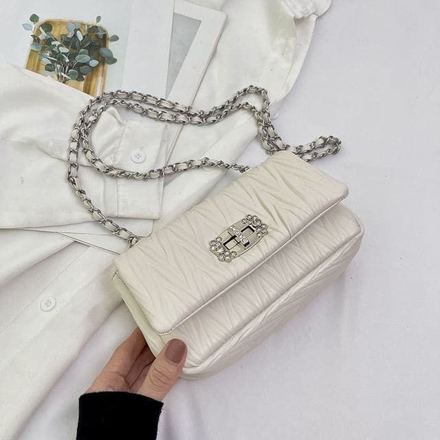 Quilted Flap Shoulder Bag - Off-White / One Size