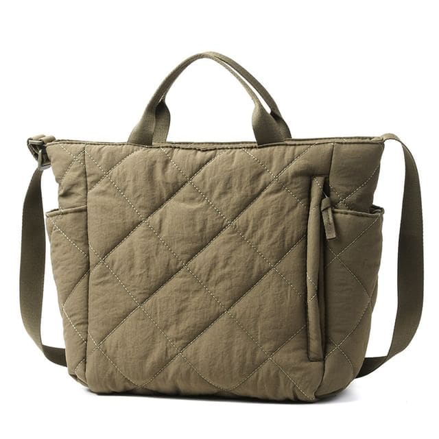 Quilted Tote Bag - Khaki / One Size