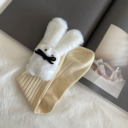 Rabbit Accent Socks - Almond / One Size