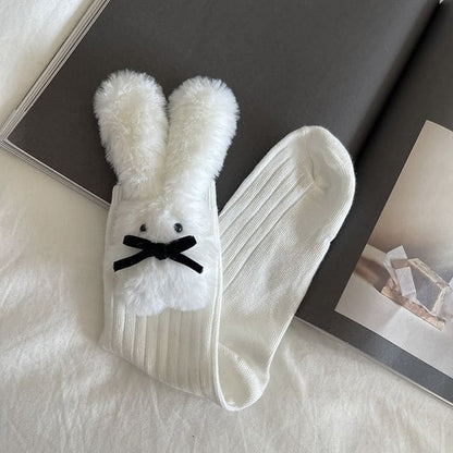 Rabbit Accent Socks - White / One Size