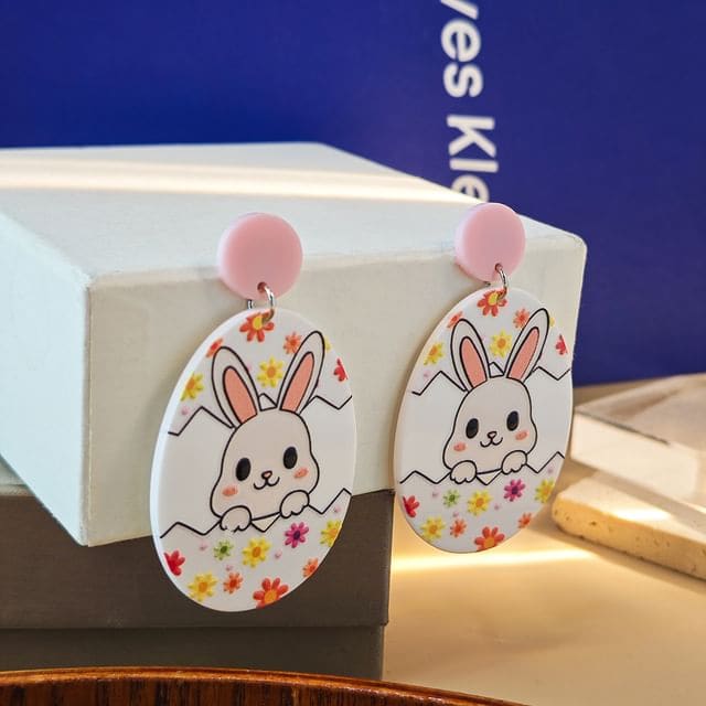 Rabbit Acrylic Drop Earring - 1 Pair - E6094-3 / One Size