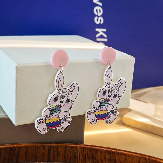 Rabbit Acrylic Drop Earring - 1 Pair - E6094-4 / One Size