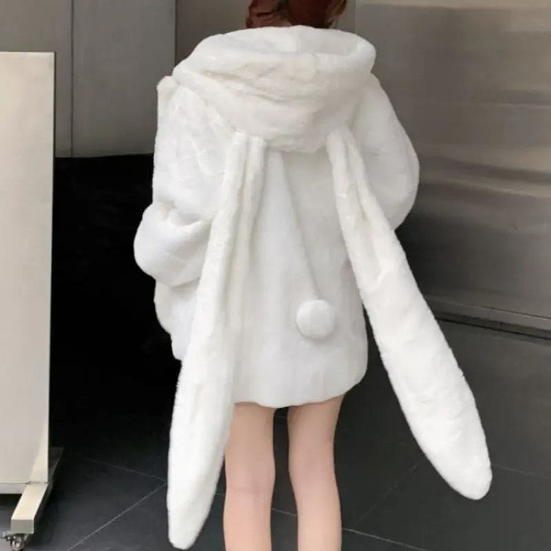 Kawaii Aesthetic Y2K Cute Fairy Rabbit Bunny Plush Coat MK Kawaii Store