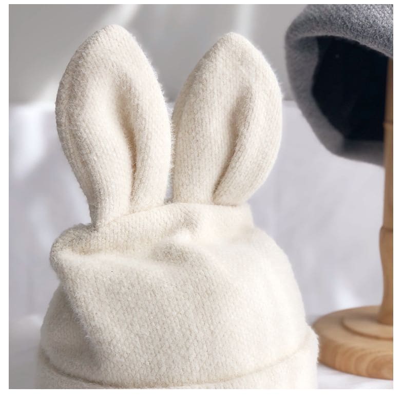 Rabbit Ear Beanie - Black / One Size