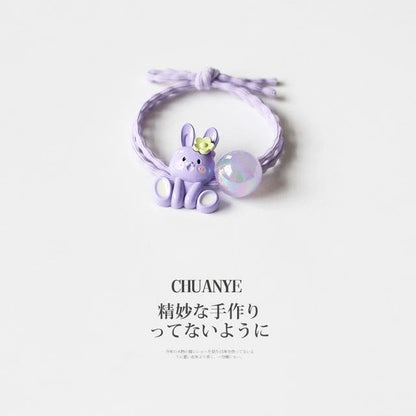 Rabbit Hair Tie - 03 - Purple / One Size