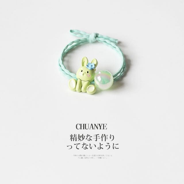 Rabbit Hair Tie - 05 - Green / One Size