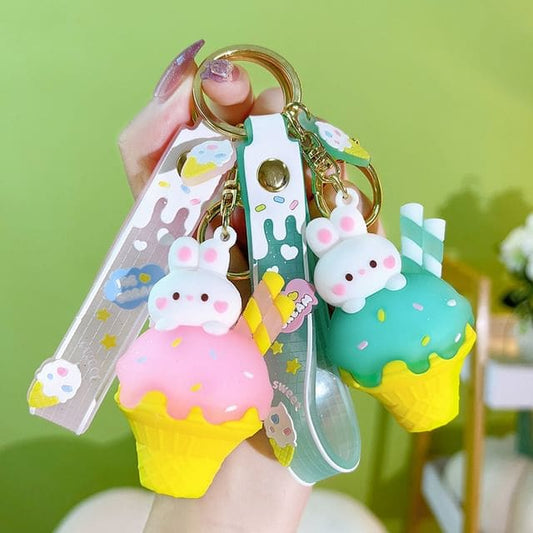 Rabbit Ice Cream Bag Charm Keyring