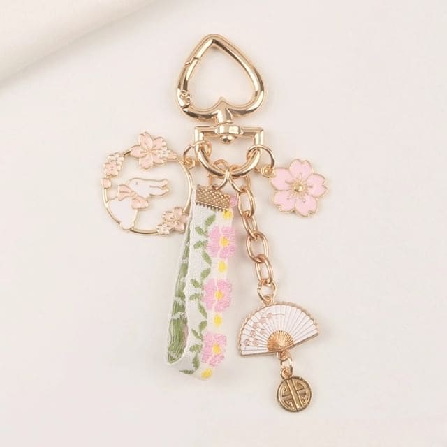 Rabbit Sakura Strap / Faux Pearl Bag Charm Keyring (Various